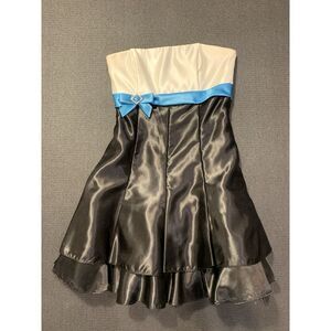 Vintage Jessica McClintock for Gunne Sax Satin Strapless‎ Mini Dress Sz 9